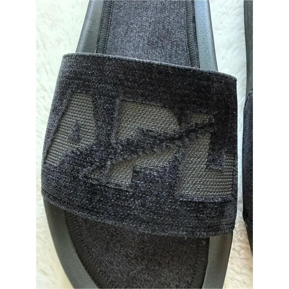 NEW!!! APL women velvet black slides size 7 US Authentic Retail 130& - Picture 3 of 7